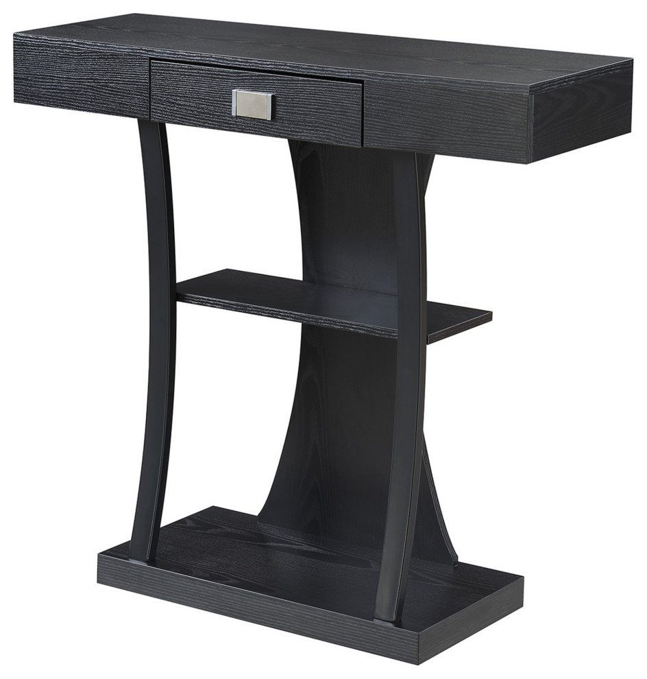 Newport 1 Drawer Harri Console Table With Shelves   Transitional   Console Tables   by Homesquare  Houzz