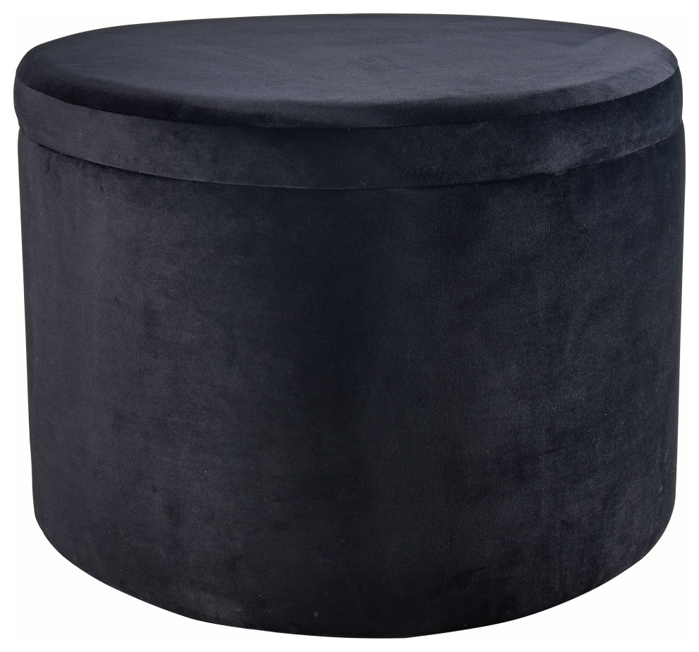 Linder Ottoman Black   Transitional   Footstools And Ottomans   by ELK Group International  Houzz