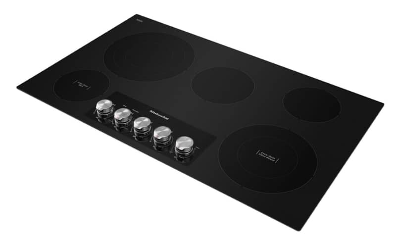 KitchenAid ADA 36 Black Electric Cooktop With 5 Elements And Knob Controls