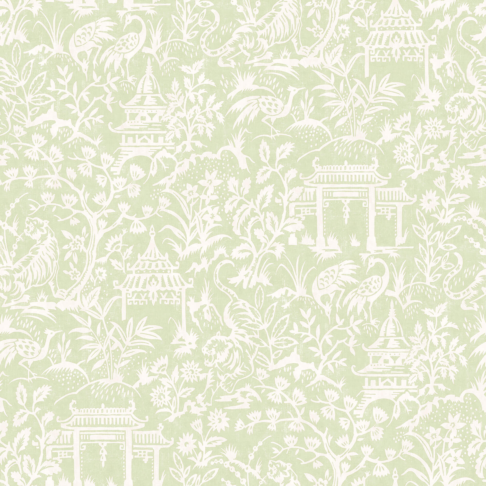 Garden Toile Green Wallpaper from the Secret Garden Collection