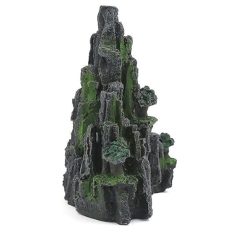 Aquarium Ornament Resin Rockery Artificial Hill Resin Mountain View Rock Decorating Ornament Fish T