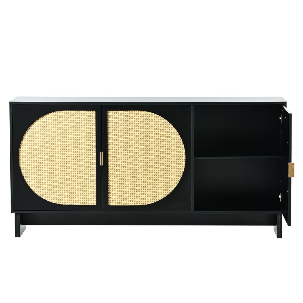 Storage Cabinet Accent Cabinet Buffet Cabinet with Rattan Door