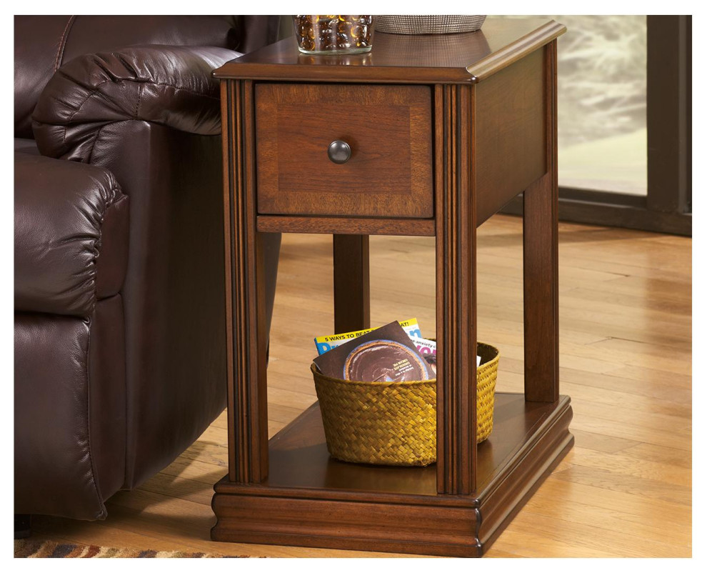 Breegin Contemporary Brown Chair Side End Table   Traditional   Side Tables And End Tables   by GwG Outlet  Houzz