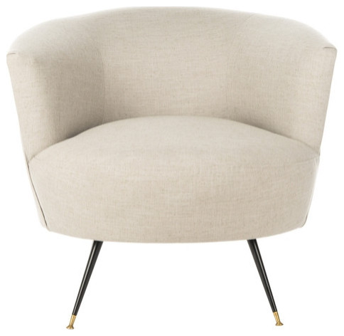 Lettie Velvet Retro Mid Century Accent Chair Light Grey   Midcentury   Armchairs And Accent Chairs   by AED Luxury Home Decor  Houzz