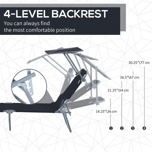 Adjustable Folding Chaise Lounge，Tanning Chair