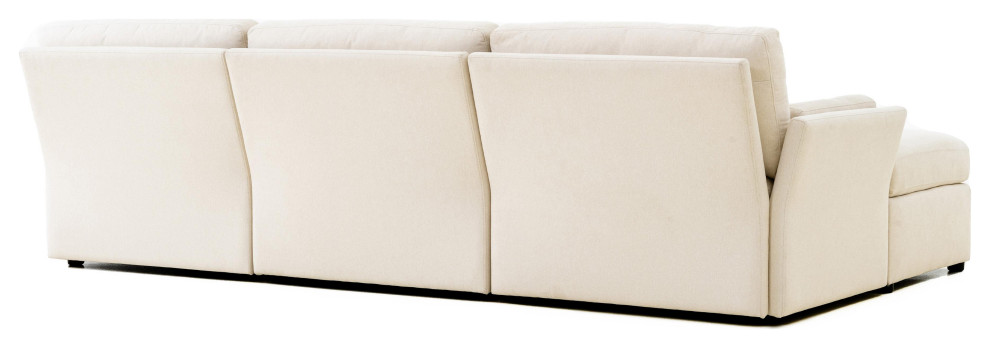 Catarina Cream Chaise Sectional   Cream   Modern   Indoor Chaise Lounge Chairs   by First of a Kind USA Inc  Houzz