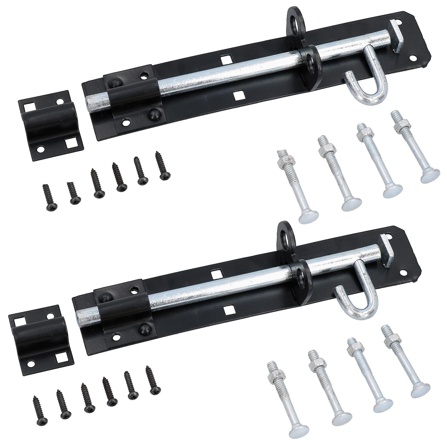 8” (200mm) Brenton Slip Bolt Padbolt Slide Latch Lock Catch Sheds Gates 2pk