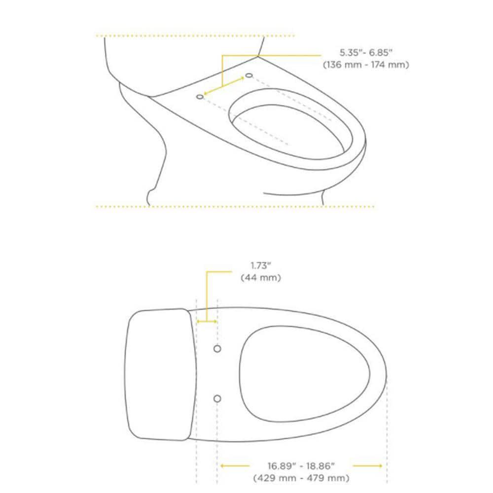 Aim to Wash! Electric Bidet Seat with Hot Water and Heated Seat for Elongated Toilet in White