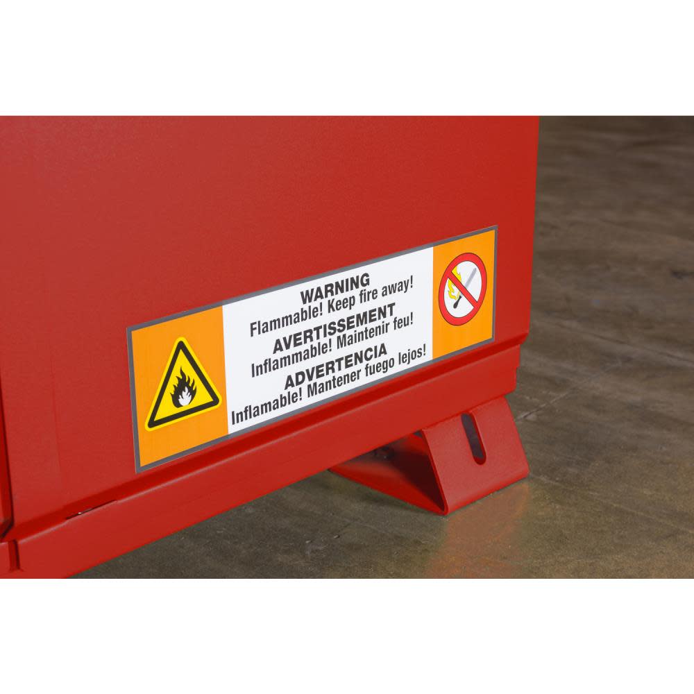 30 Gallon Combustible Manual Close Safety Cabinet ; Red ;