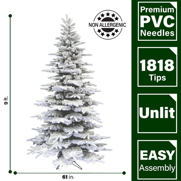 Fraser Hill Farm 9Ft. Flocked Pine Valley Christmas Tree