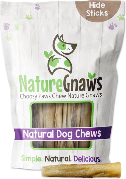 Nature Gnaws 5 to 6-inch Sticks Beef Flavored Dog Treats， 8-oz bag