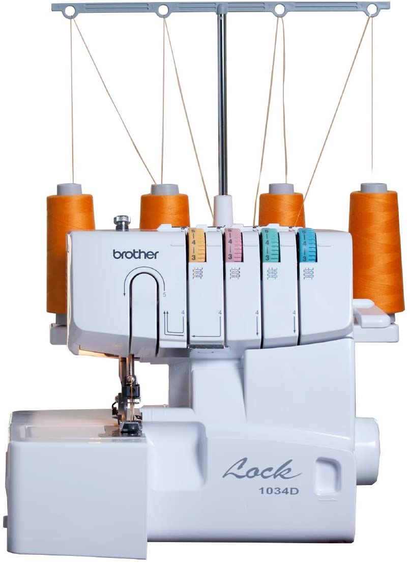 1034D Serger, Heavy-Duty Metal Frame Overlock Machine, 1,300 Stitches Per Minute, Removeable Trim Trap, 3 Included Accessory Feet