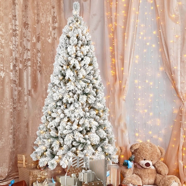 4ft9ft PVC/PE Mixed Flocked Christmas Tree – Natural Look and Easy Setup