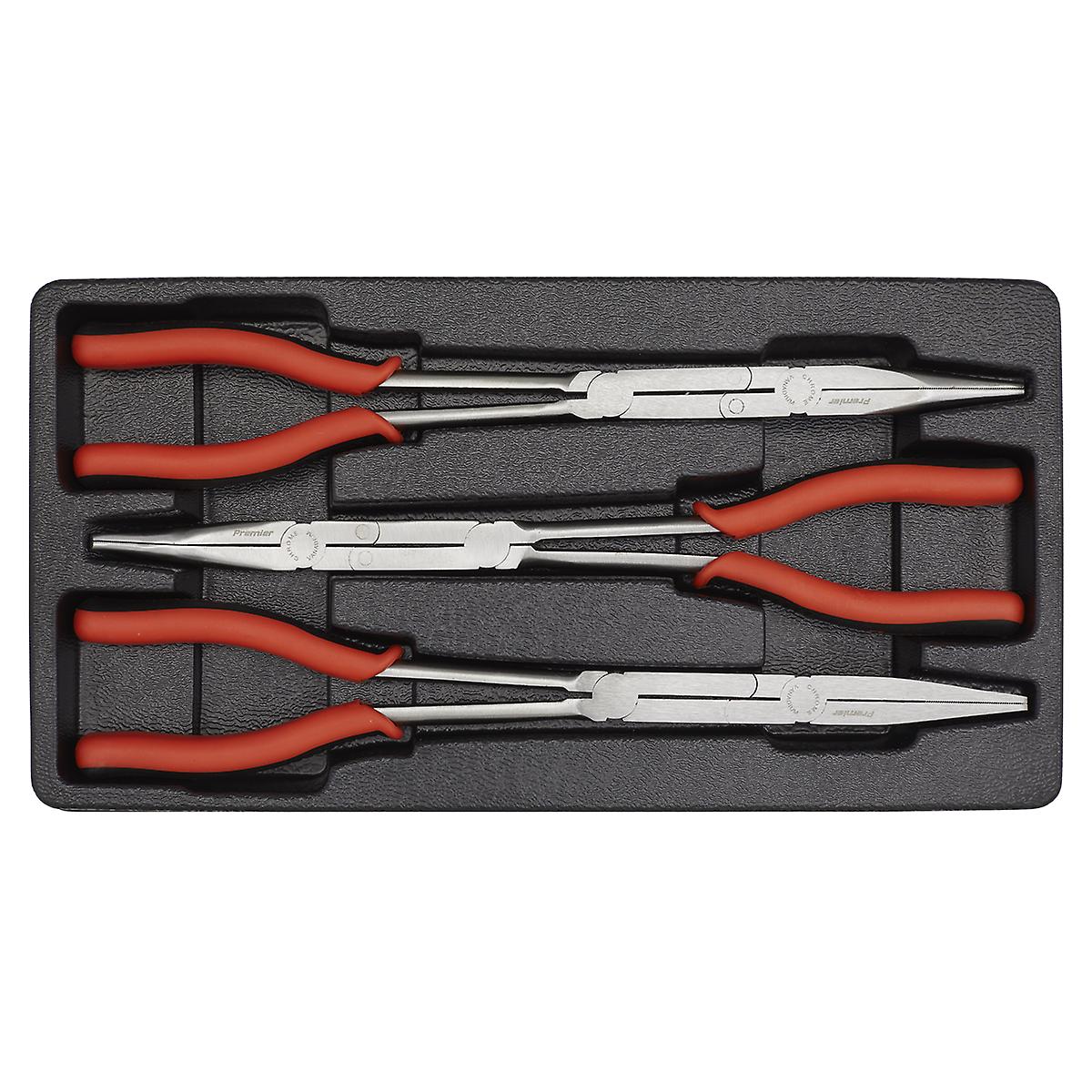 Sealey Ak8580 Double Joint Pliers Set 3Pc Long Reach 335Mm