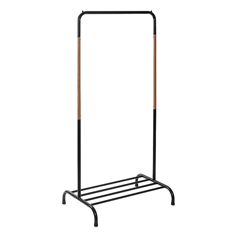 Honey-Can-Do Single Garment Rack with Shoe Shelf and Hanging Bar for Clothes