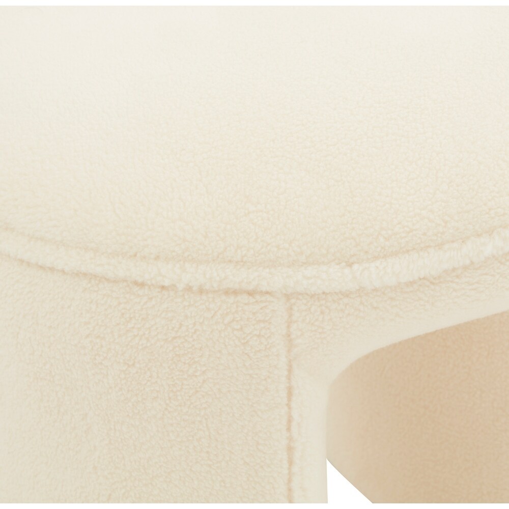 SAFAVIEH Couture Vivie Contemporary Faux Shearling Stool Ottoman