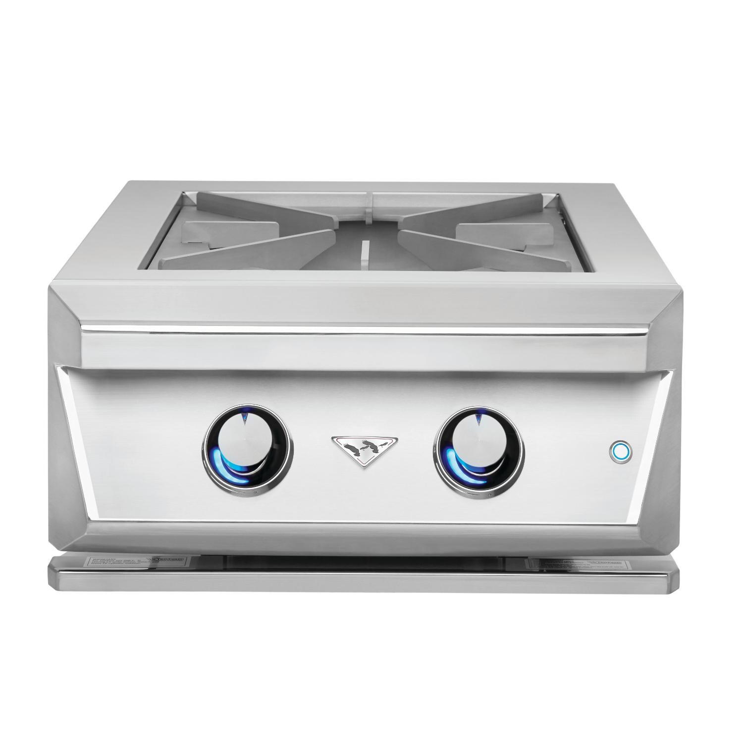 Twin Eagles Built-In Natural Gas Power Burner with Reversible Heavy Duty Grate and Stainless Steel Lid