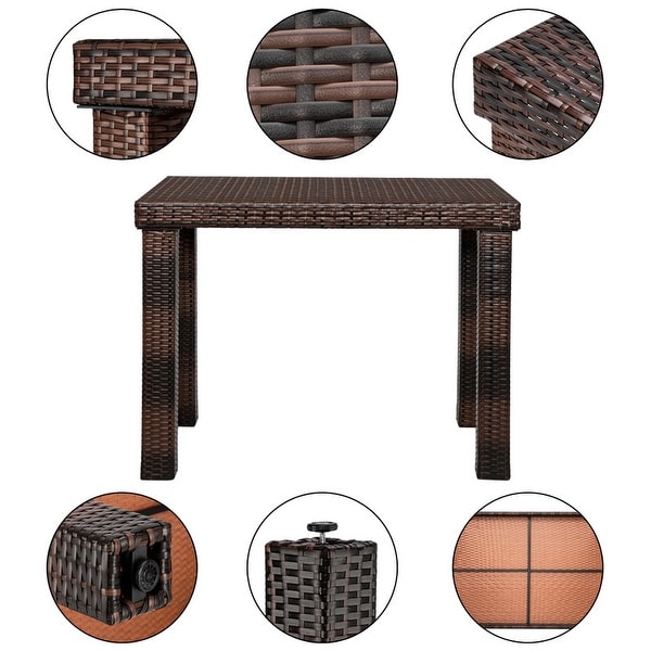 Outdoor 5Piece Resin Wicker Bar Dining Set