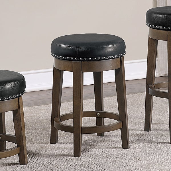 Set of 2 24 -inches PU Swivel Stool