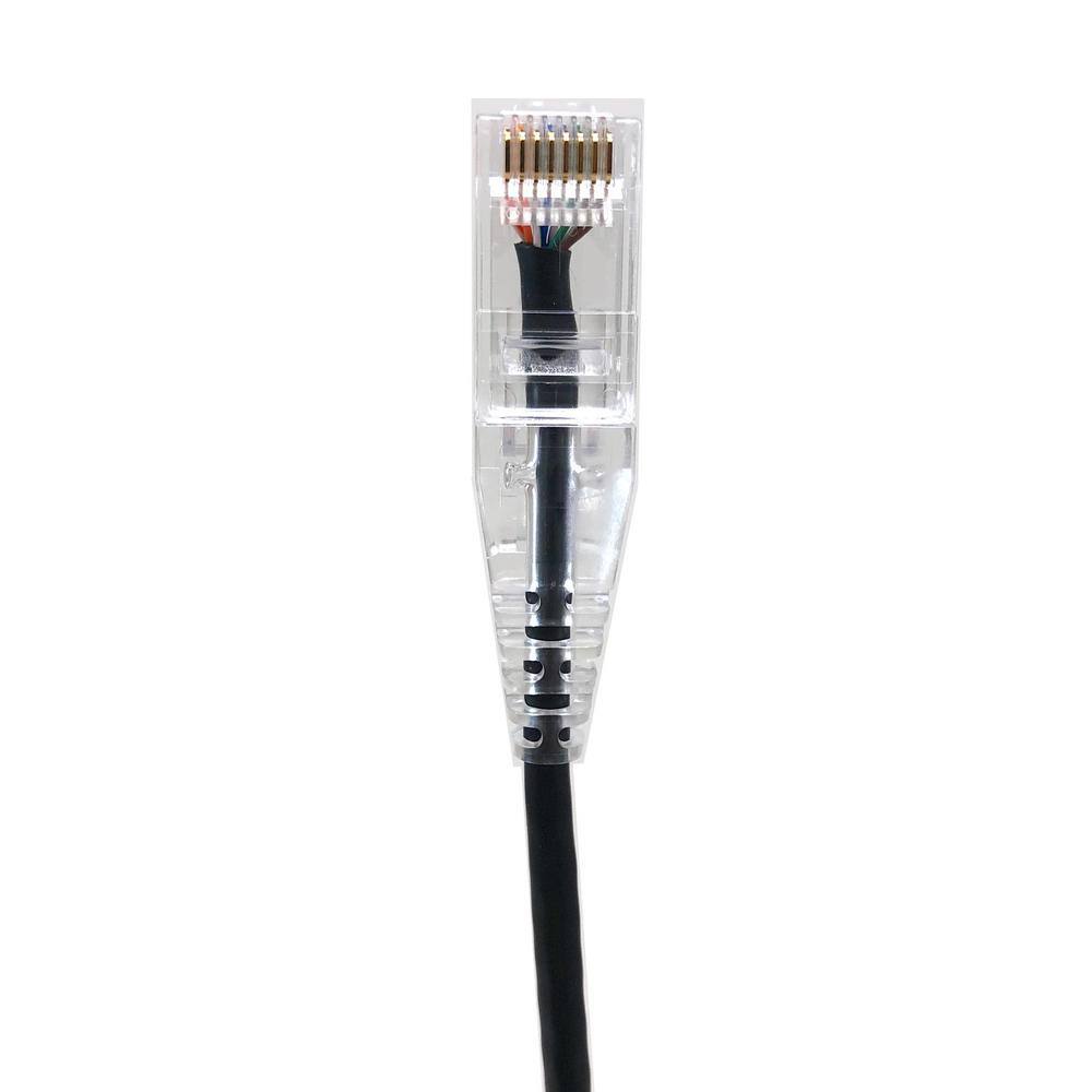 Micro Connectors Inc 7 ft. CAT 6A 10 Gbps UTP 28 AWG Ultra Slim Ethernet Cable Black (5-Pack) E09-007B-SL5