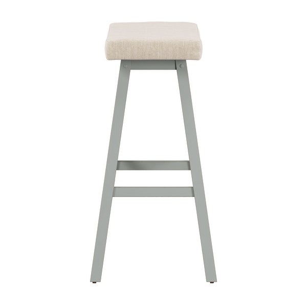 The Gray Barn Nettle Bank Wood Backless Bar Height Stool， Light Aged Blue - 29H x 18W x 17.5D