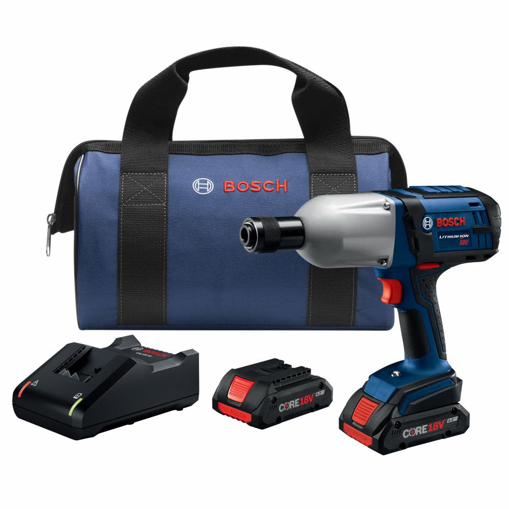 18V High-Torque Impact Wrench Kit with (2) CORE18V 4.0 Ah Compact Batteries ;