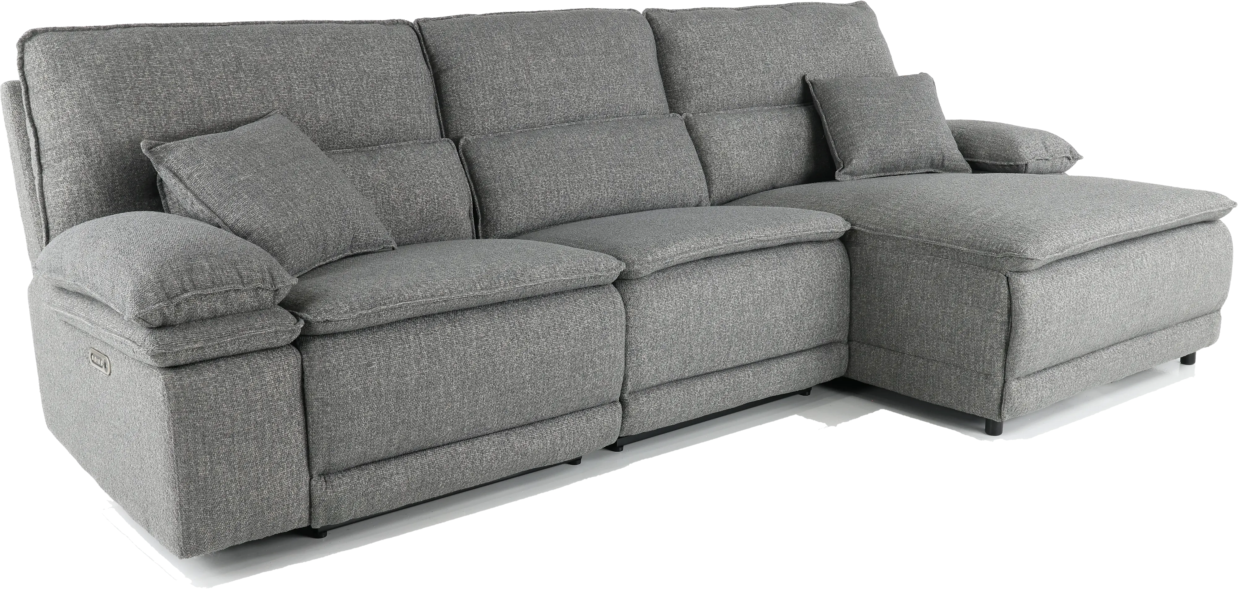 Merino Charcoal Gray 3-Piece Right Chaise Power Reclining Sofa