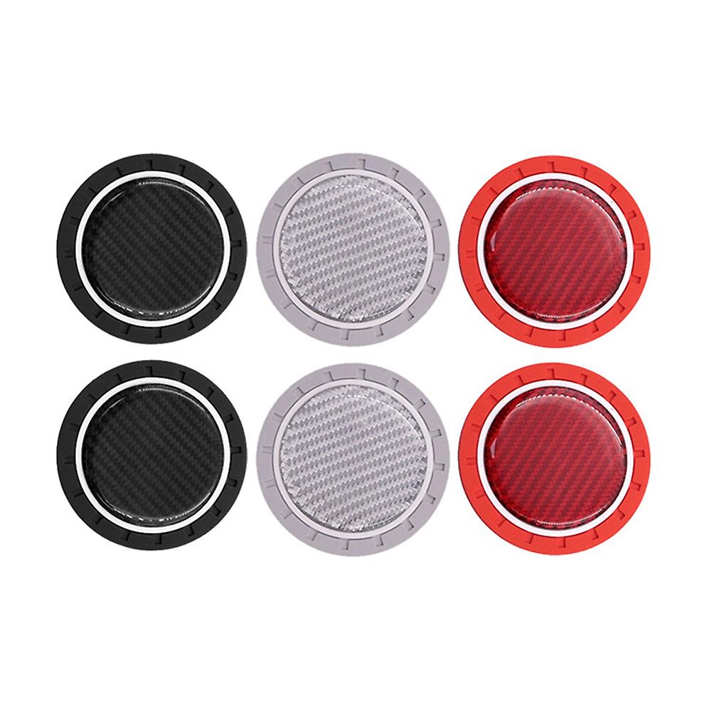 2 Pcs Car Water Coaster Car Interior Modification Storage Tank Water Cup Non-slip Storage Mat Black