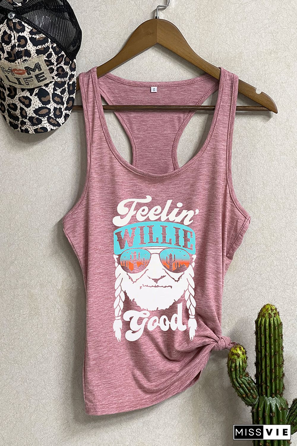 Feelin Good Print Sleeveless Tank Top Wholesale