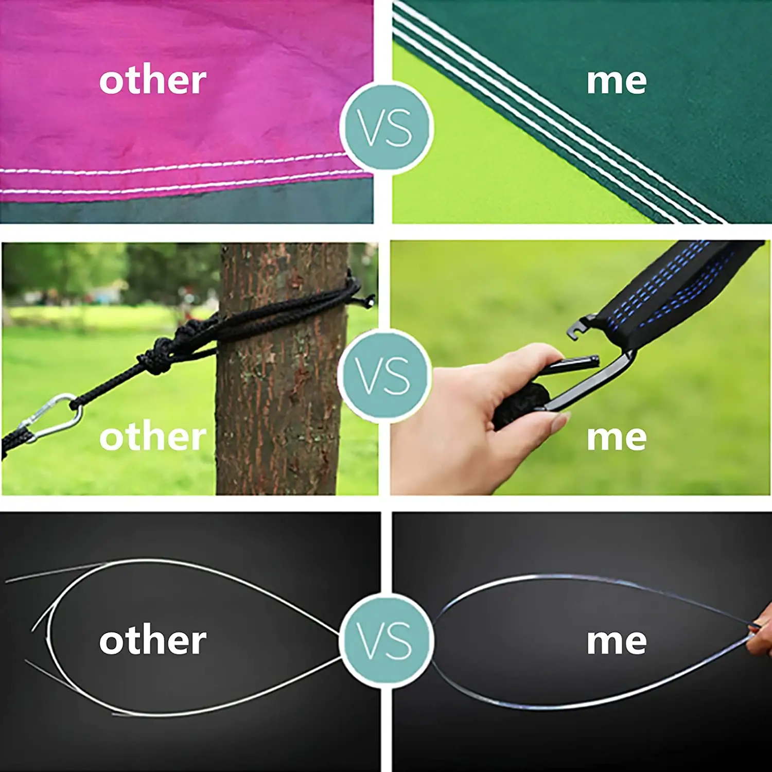 Woqi  fast open Portable Parachute Hammock  with  Mosquito Net Person Hammock for Camping Backpacking