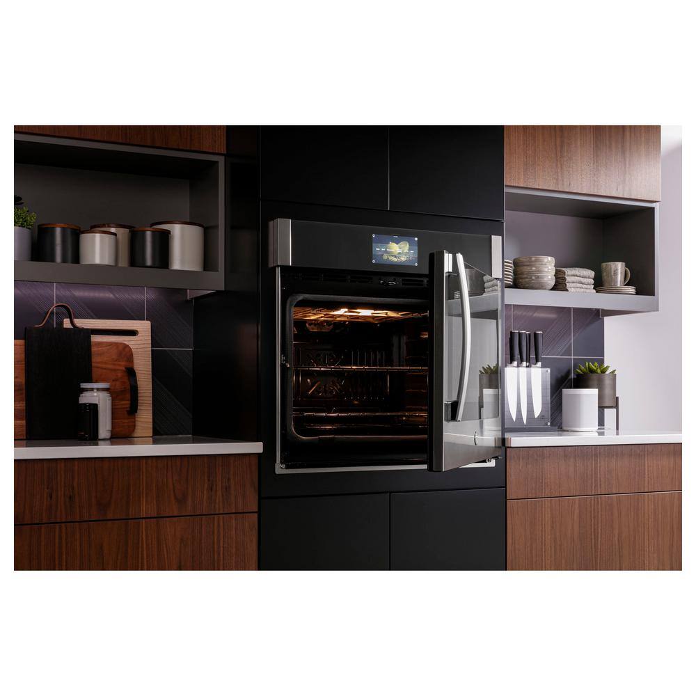 GE Profile Profile Smart 30 in. Single Electric Wall Oven with Right-Hand Side-Swing Doors and Convection in Stainless Steel PTS700RSNSS