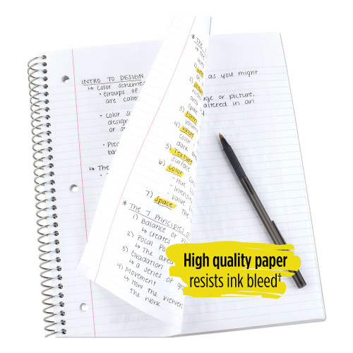 Five Star Wirebound Notebook， 5 Subjects， College Rule， Assorted Color Covers， 11 x 8.5， 200 Sheets (06208)