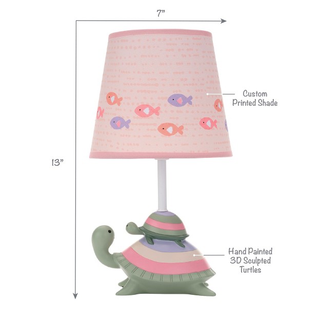 Lambs amp Ivy Sea Dreams Turtles Nursery Lamp With Shade amp Bulb Pink