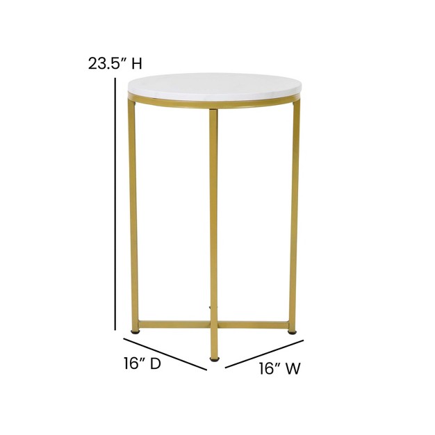 Flash Furniture Hampstead Collection End Table Modern Laminate Accent Table With Crisscross Frame