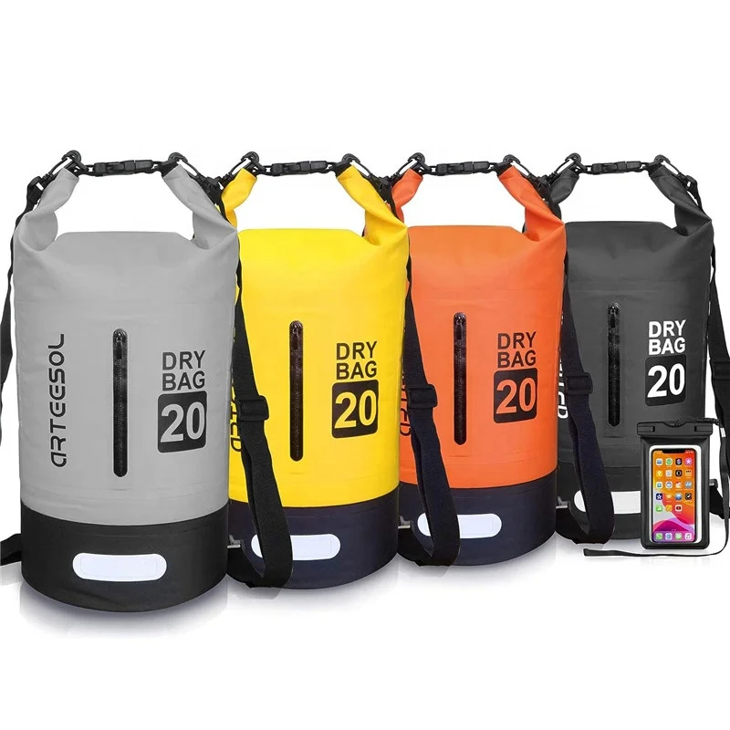 Factory Custom Hot Sale Waterproof Drawstring Duffel Swimming Camping Dry Bag Backpack 20L