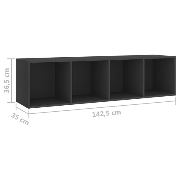 4 Piece TV Cabinet Set Gray Engineered Wood