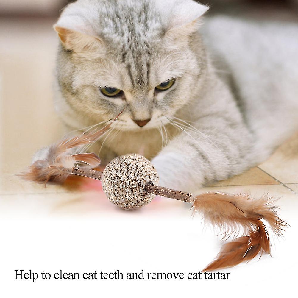 Cats Kitten Chew Toy Catnip Matatabi Molar Toy Cat Chew Sticks Dental Health (White Ball)