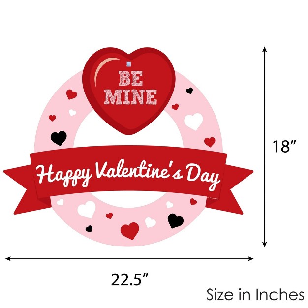 Big Dot Of Happiness Conversation Hearts Outdoor Valentine x27 s Day Party Decor Front Door Wreath