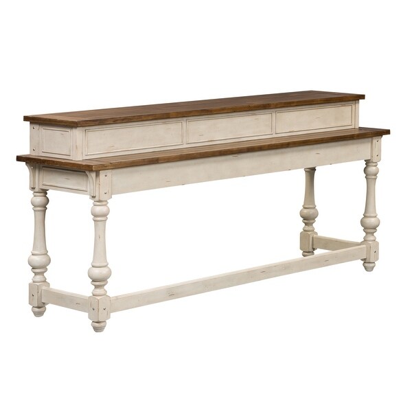 Morgan Creek Antique White with Tobacco 4 Piece Console Table Set