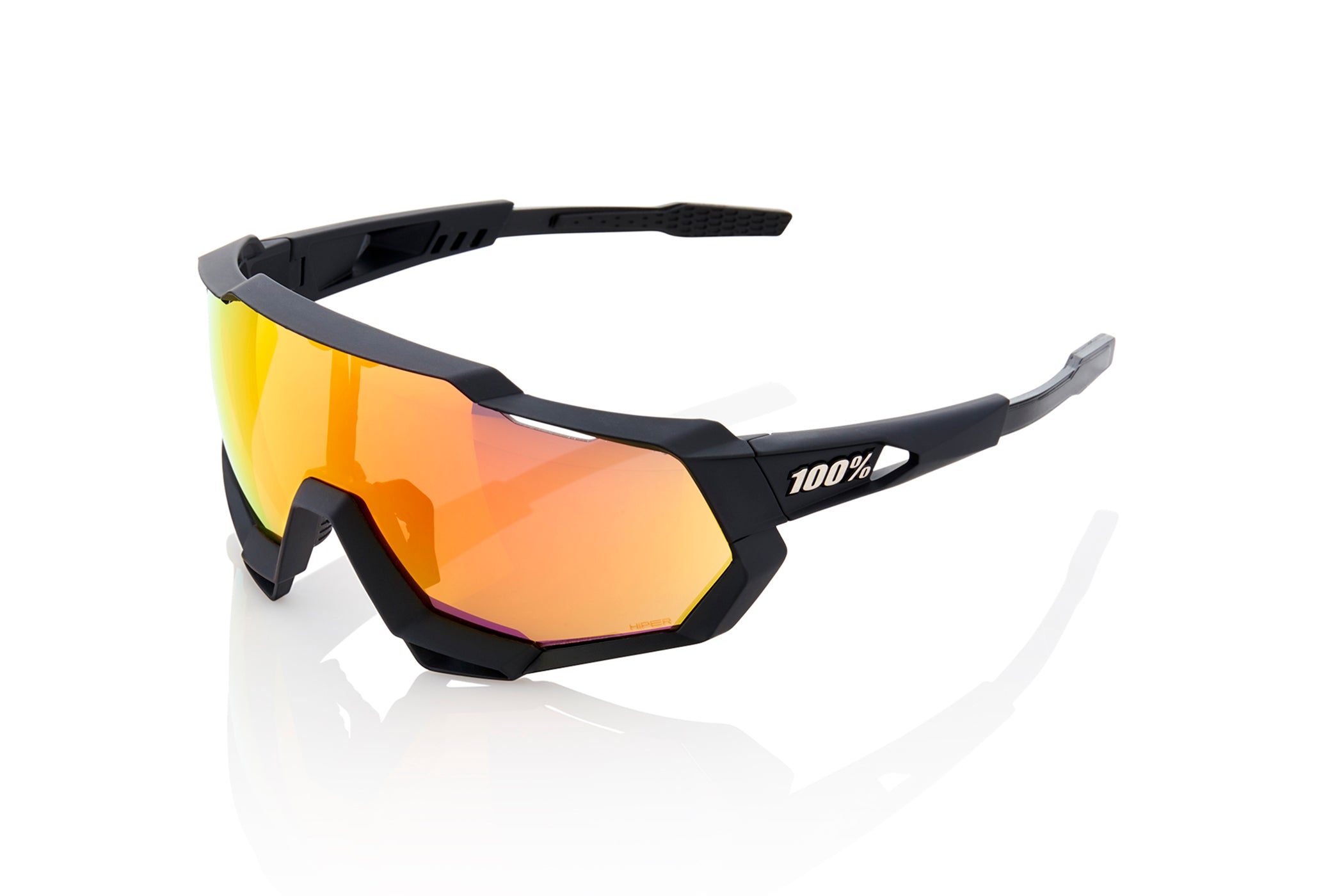 100% SPEEDTRAP Sunglasses Soft Tact Black