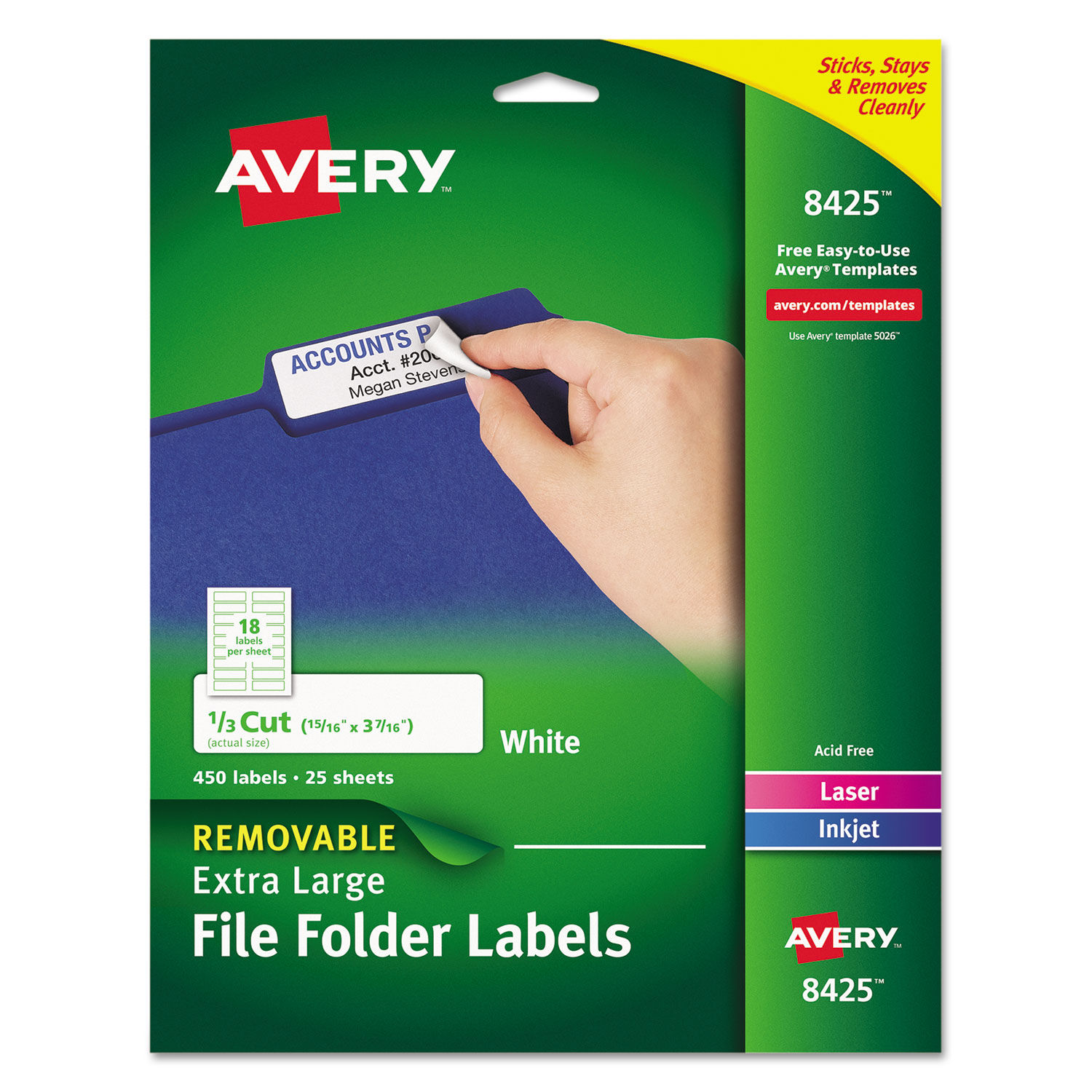 Removable File Folder Labels with Sure Feed Technology by Averyandreg; AVE8425