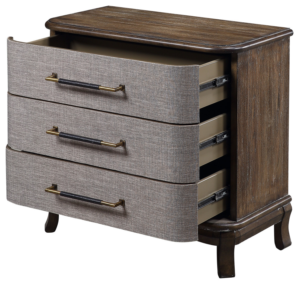 Bradenton Brown 3 Drawer Chest   Transitional   Accent Chests And Cabinets   by Homesquare  Houzz