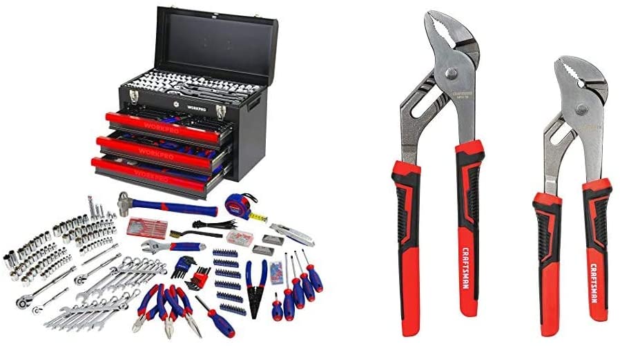 408-Piece Mechanics Tool Set with 3-Drawer Heavy Duty Metal Box (W009044A)