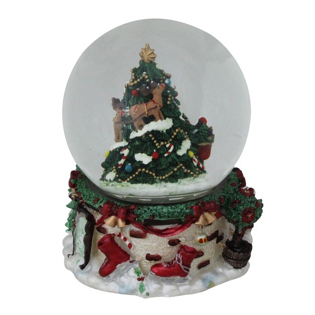 Christmas Tree And Santa Claus Musical Snow Globe