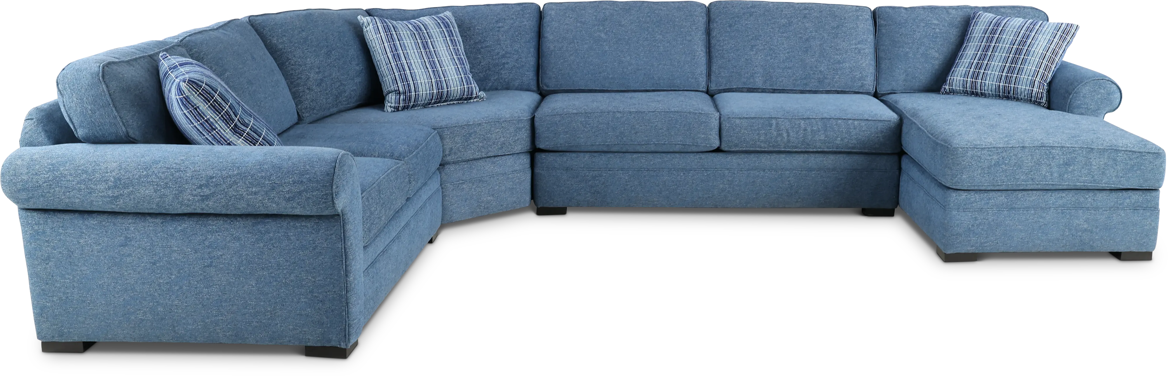 Orion Blue 4 Piece Curved Sectional