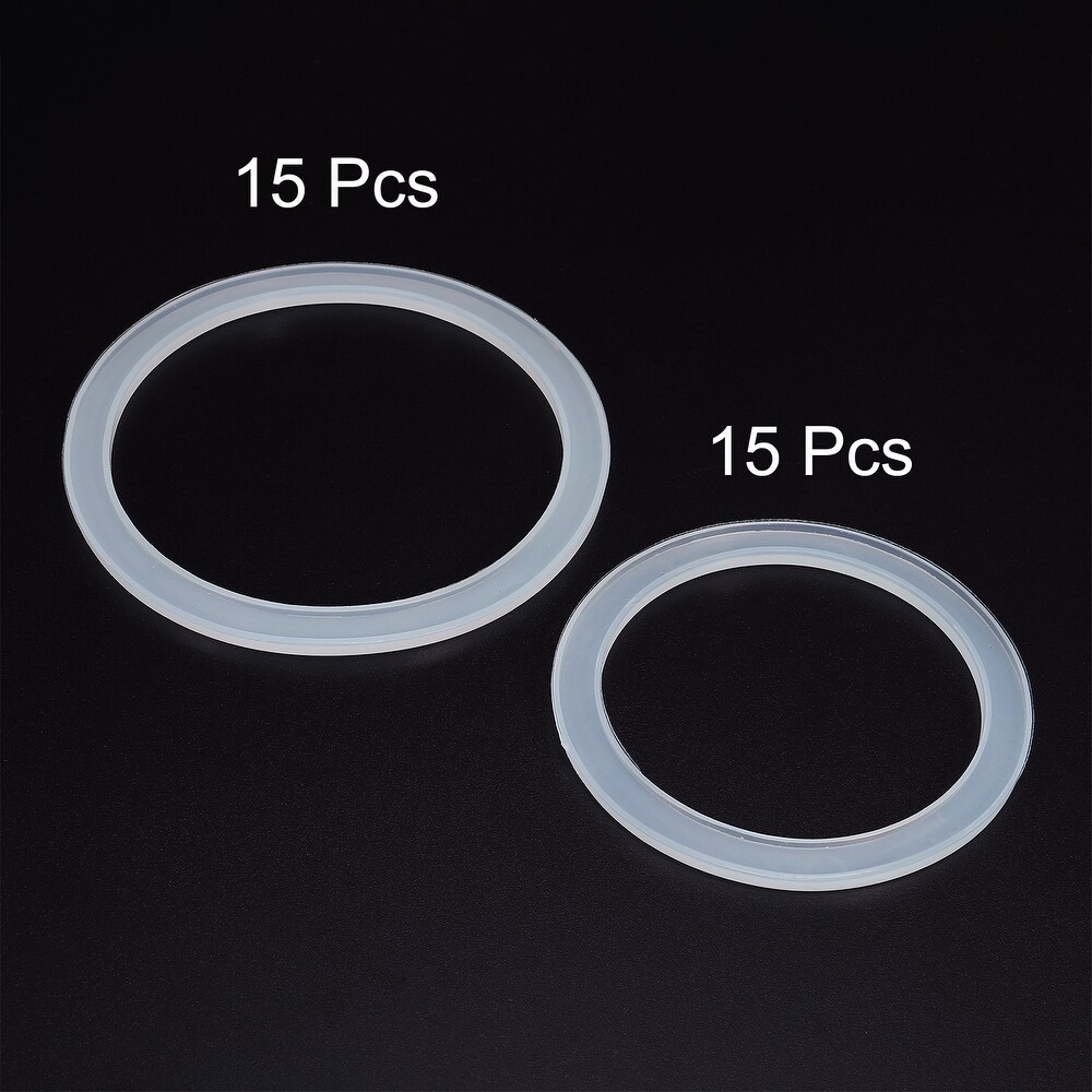 30Pcs 70mm Regular   86mm Wide Mouth Silicone Sealing Ring Set for Lid   Translucent