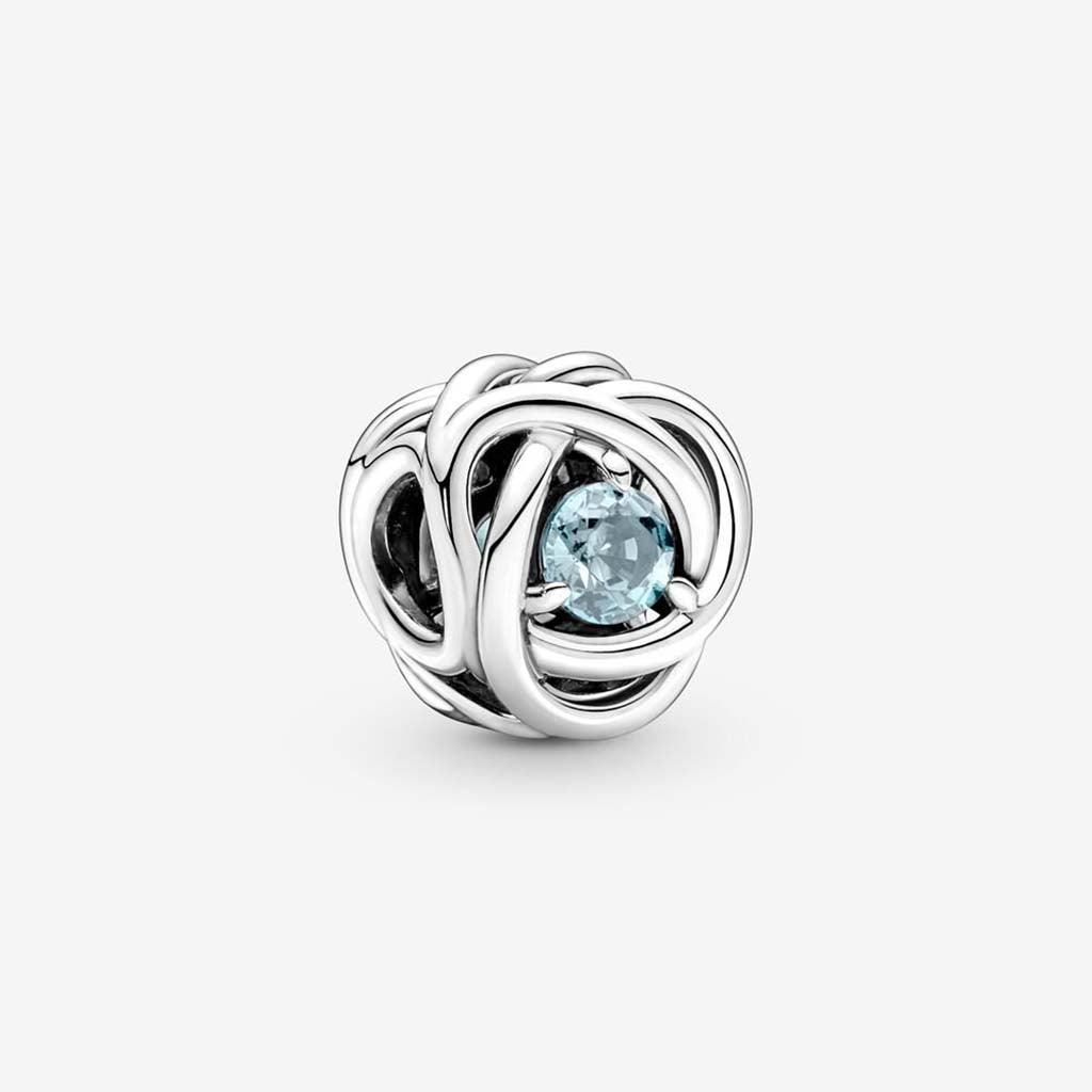 PANDORA  March Sea Aqua Blue Eternity Circle Charm