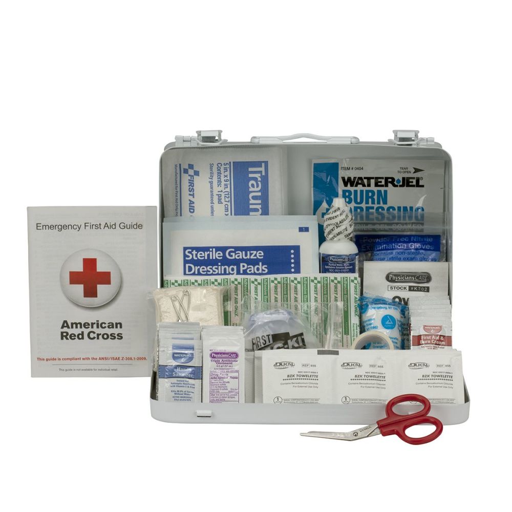 First Aid Only First Aid Kit 25 Person Metal Case ANSI Portable ;