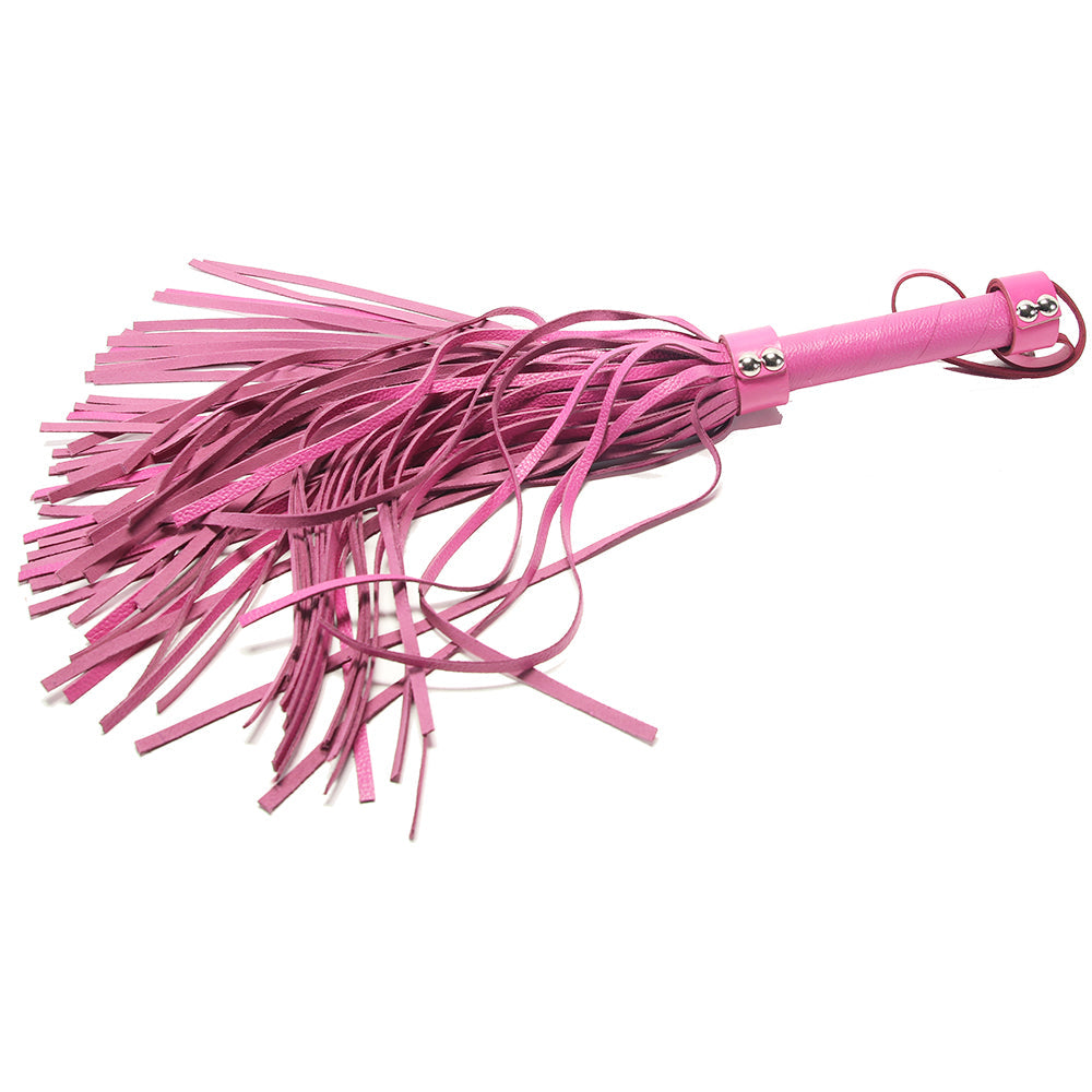 Leather Flogger in Pink