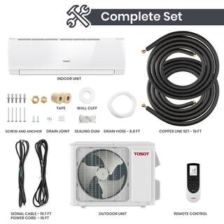 Tosot 12000 BTU Mini-Split Air Conditioner Wifi Enabled Inverter Heating System - 20 SEER2 115V 1 Ton GWH12AFC-A3DNA1A